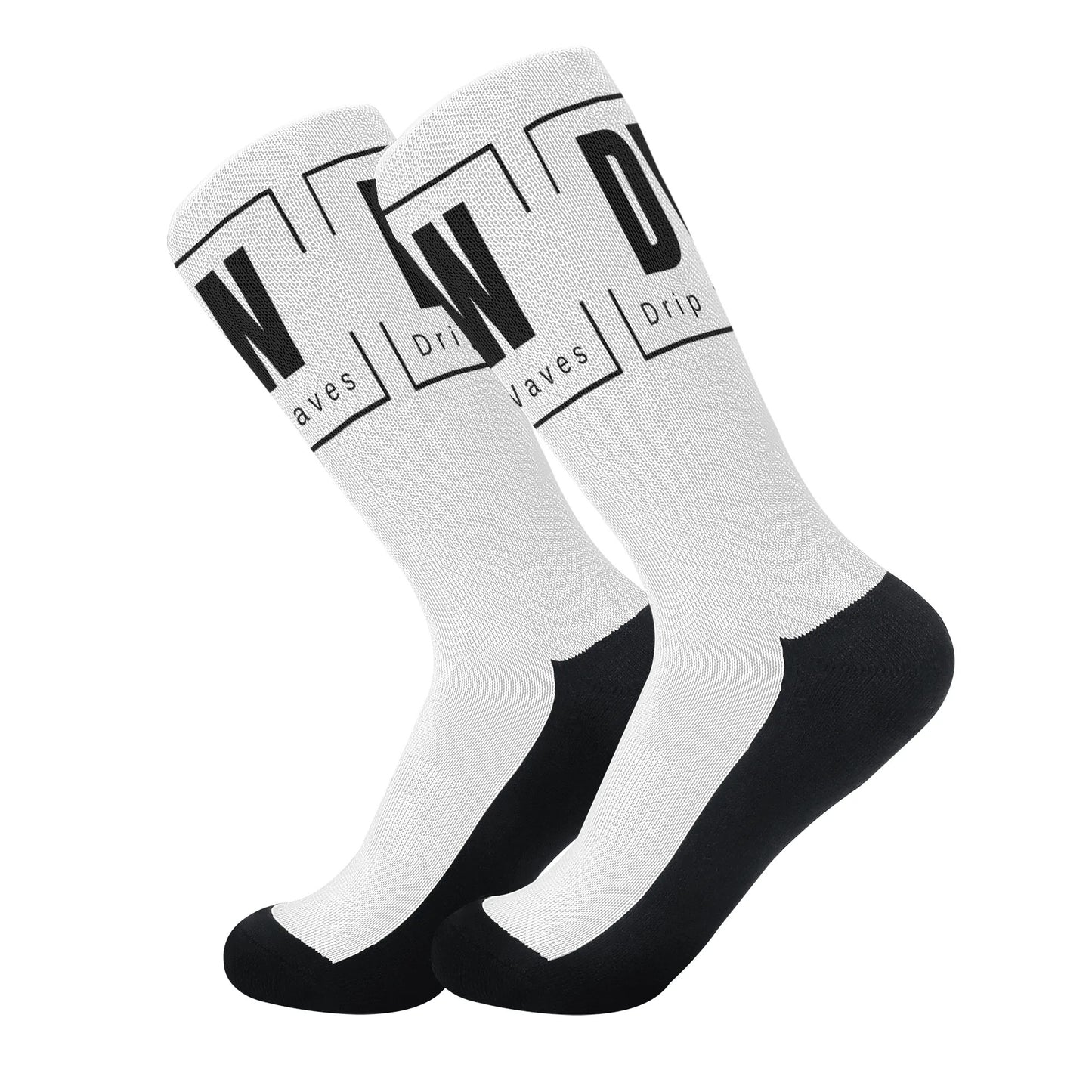 Meias Drip Waves- Branco/Preto