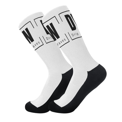 Meias Drip Waves- Branco/Preto