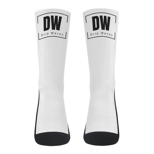 Meias Drip Waves- Branco/Preto