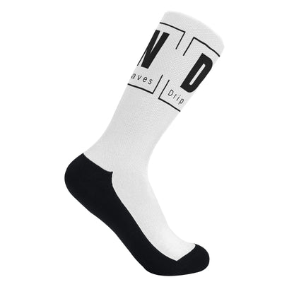 Meias Drip Waves- Branco/Preto