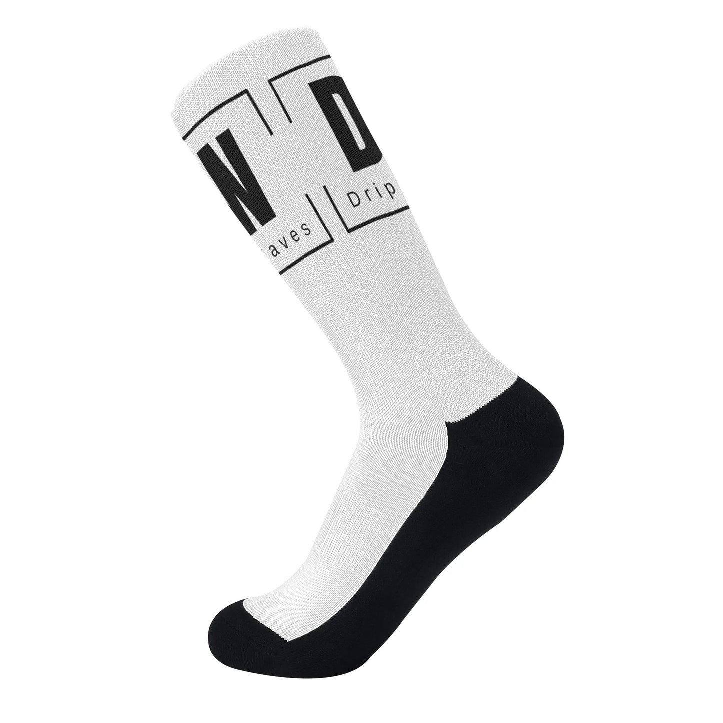 Meias Drip Waves- Branco/Preto