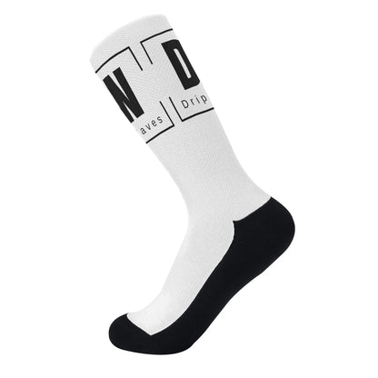 Meias Drip Waves- Branco/Preto